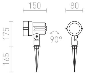 RED - Design Rendl - R10527 - LED Venkovní svítidlo GARY LED/10W/230V IP65 šedá