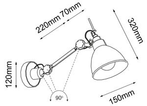 Shilo 4481 - Nástěnná lampička DAISEN 1xE27/15W/230V černá