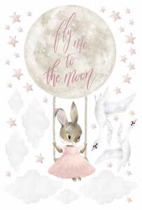 Dětská nálepka na zeď Pastel bunnies - zajíček a husy