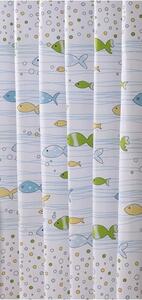 Aqualine Sprchový závěs 180x180cm, vinyl, ryby
