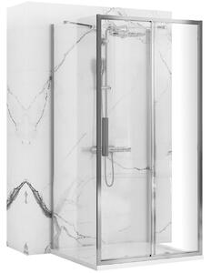 Rea Rapid Slide, 3-stěnová sprchová kabina 130 (dveře) x 100(stěna) x 100(stěna) x 195 cm, 6mm čiré sklo, chromový profil, KPL-09111