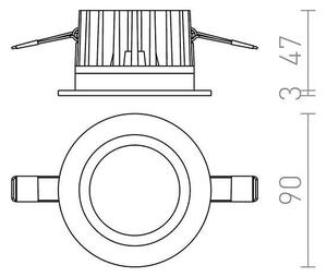 RED -Design Rendl-R12716- LED Koupelnové podhledové svítidlo TOLEDO 8W/230V IP44
