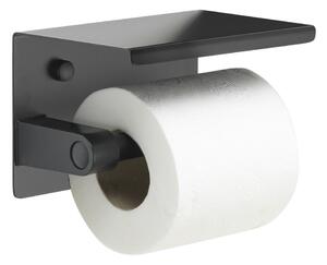 Gedy, Držák toaletního papíru s poličkou, černá matná, 283914