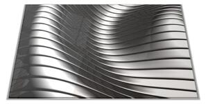Skleněné prkénko hliníková abstraktní vlna - 30x20cm