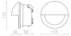 RED-Design Rendl-R10558- LED Venkovní vestavné svítidlo ASTERIA LED/3W/230V IP54