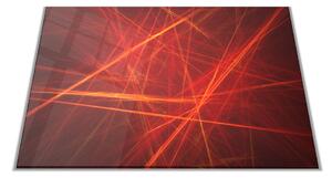 Skleněné prkénko červený abstraktní vzor - 30x20cm