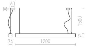 RED - Design Rendl - R12720 - LED Lustr na lanku PESANTE LED/40W/230V
