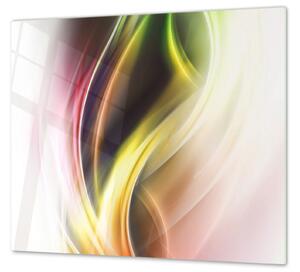 Ochranné sklo za varnou desku barevný abstrakt - 52x60cm / S lepením na zeď