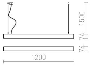 RED - Design Rendl - R12721 - LED Lustr na lanku PESANTE LED/40W/230V černá