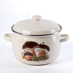 Smaltovaný hrnec s poklicí HOUBY 3,5 l