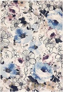 Moderní kusový koberec Ragolle Argentum 63422 6141 Květy modrý Rozměr: 160x230 cm
