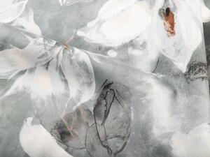 Biante Sametový závěs Tamara TMR-016 Designové květiny na šedozeleném 145x140 cm