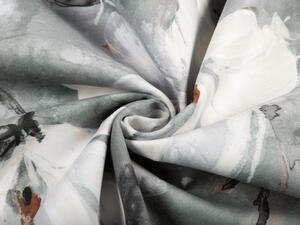 Biante Sametový povlak na polštář Tamara TMR-016 Designové květiny na šedozeleném 30 x 50 cm