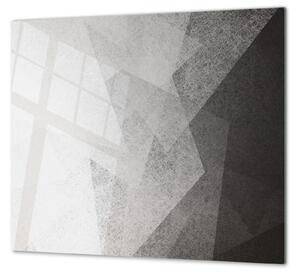 Skleněné desky pro sporák šedo černé - 50x70cm / S lepením na zeď