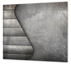 Ochranná deska abstraktní šedý nerez - 50x70cm / Bez lepení na zeď