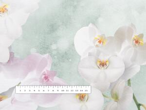 Biante Dekorační oválný ubrus PM-019 Orchideje na světle zeleném 50x100 cm