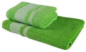 Sada 2 kusů bavlněné osušky a ručníku Ates zelená EMI