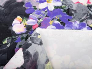 Biante Dekorační závěs PM-020 Malované květy na šedém 145x140 cm