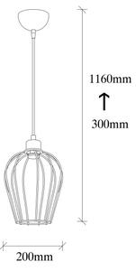 Lustr na lanku TEL 1xE27/40W/230V
