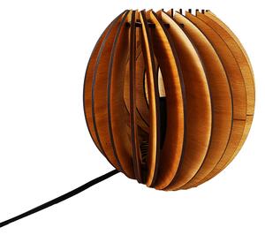 AMADEA Dřevěná stolní lampička kulatá, masivní dřevo, rozměr 19 cm, český výrobek