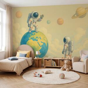 Fototapeta Dva astronauti stojící na planetě, Vesmírné fototapety, Populární fototapety, w03980 - Tapeko.co.cz