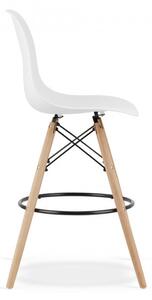 Barová židle LAMAL bílá (hnědé nohy)