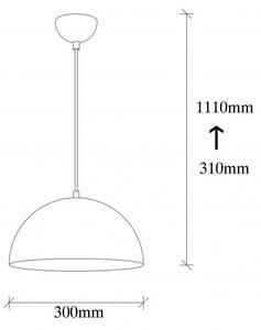 Lustr na lanku SIVANI 1xE27/40W/230V pr. 30 cm černá/měděná