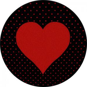 Dětský koberec Bambi srdce kruh červený