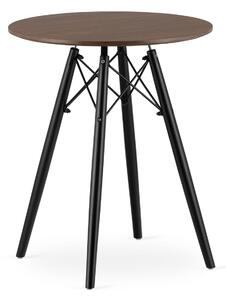 LEOBERT Konferenční stolek TODI, moderní skandinávská hnědá kulatá deska, 60 cm