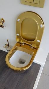 SAPHO PAULA závěsná retro WC mísa, 35,5x50cm, zlatá TP325-AK00