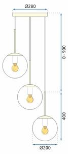Toolight - Závěsná stropní lampa Sphera - zlatá - APP656-3CPR