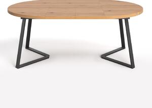 Rozkládací kulatý stůl Axis z masivního dřeva 100 cm Dvě prodloužení po 45 cm