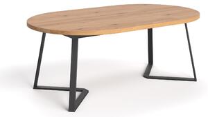 Rozkládací kulatý stůl Axis z masivního dřeva 100 cm Jedno prodloužení 45 cm