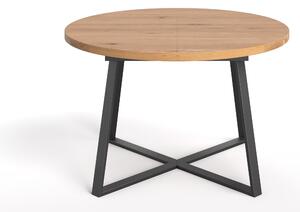 Rozkládací kulatý stůl Axis z masivního dřeva 100 cm Jedno prodloužení 45 cm