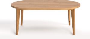 Rozkládací kulatý stůl Luna z masivního dřeva 110 cm Dvě prodloužení po 45 cm