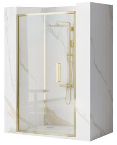 Rea - Sprchové dveře Rapid Fold - zlatá/transparentní - 100x195 cm - L/P