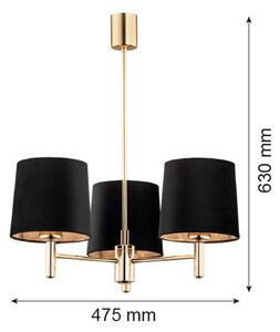 Brilagi - Lustr na tyči MONTE 3xE27/15W/230V černá/zlatá