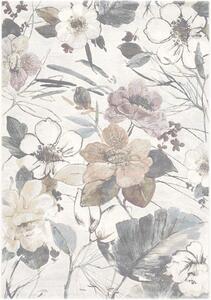 Moderní kusový koberec Ragolle Argentum 63557 6747 Květy krémový šedý Rozměr: 200x290 cm