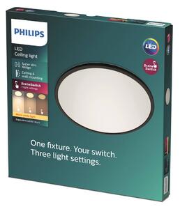 Philips SuperSlim LED IP44 2 700K Ø 24,5 cm černá
