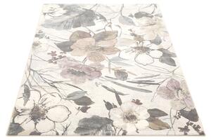 Moderní kusový koberec Ragolle Argentum 63557 6747 Květy krémový šedý Rozměr: 133x195 cm