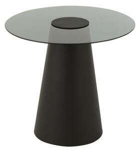 J-line Černý skleněný odkládací stolek Mirage 60 cm