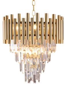 Křišťálový lustr na řetězu MADISON 9xE14/40W/230V zlatá