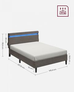 Kovová manželská postel s LED 140 cm RMB802G71