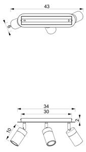 Brilagi - Bodové svítidlo POKER 3xGU10/25W/230V zelená