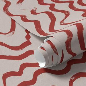 Tapety Červené vlnovky na světlém pozadí, Tapety abstraktní, a01168 : uwalls.cz