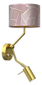 Nástěnná lampička ZIGGY 1xE27/40W/230V + 1xGU10/MR11/7W růžová/zlatá