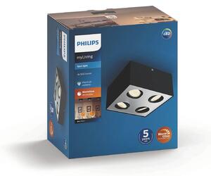Philips myLiving LED bodovka Box 4 zdroje černá