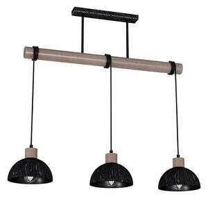Lustr na lanku ERIK 3xE27/60W/230V hnědá/černá
