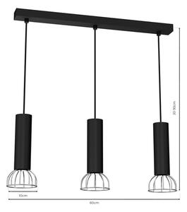 Lustr na lanku DANTE 3xGU10/25W/230V černá/lesklý chrom