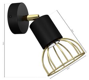 Nástěnné bodové svítidlo DANTE 1xGU10/25W/230V černá/zlatá
